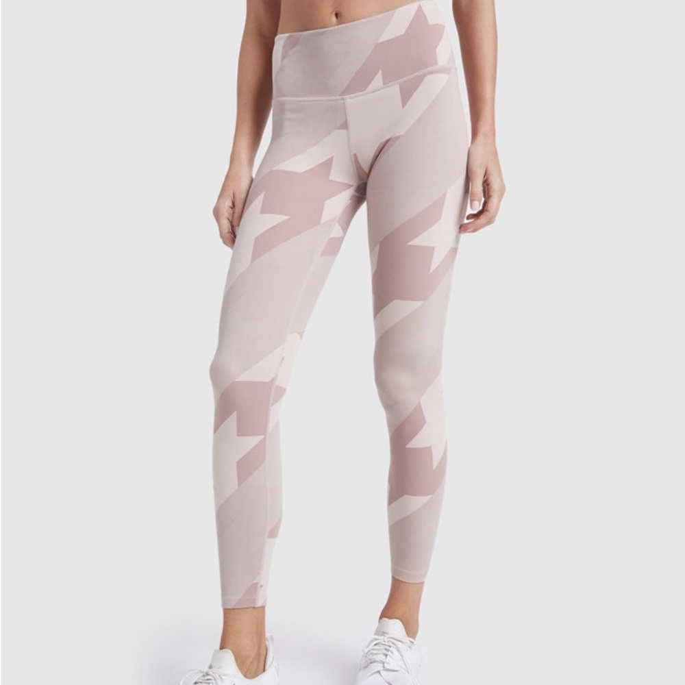 Varley Century Leggings in Pink Giant Houndstooth